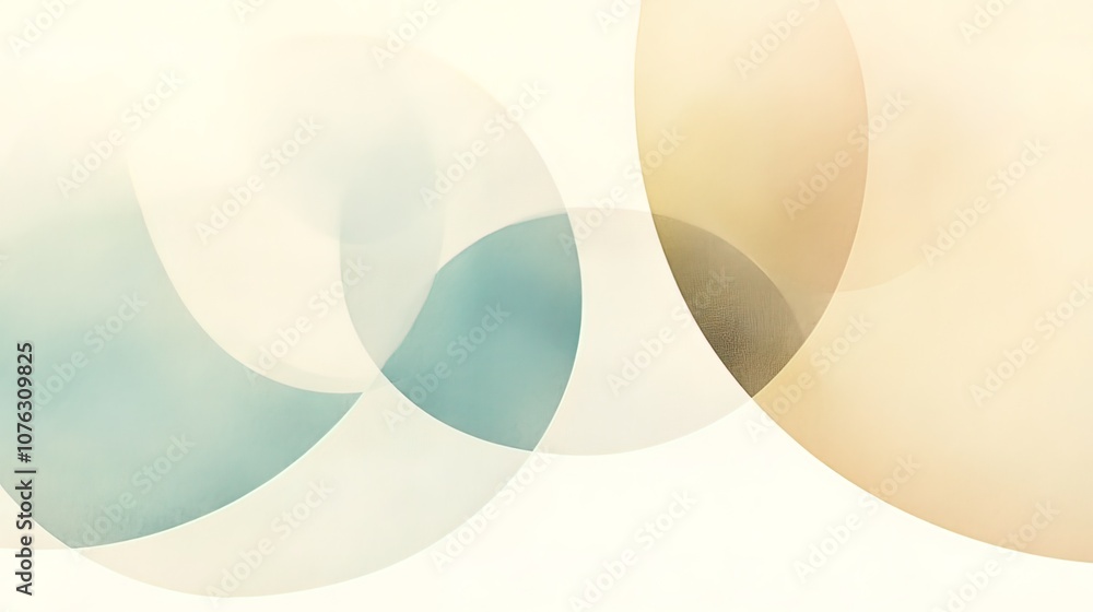 Poster abstract background with overlapping circles in pastel colors, with a soft, blurred effect.
