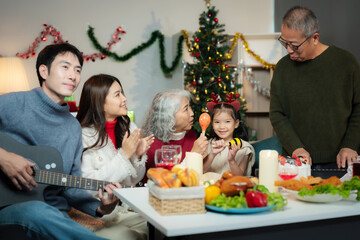 Family Holiday Dinner Celebration, spending happy time together on holidays.