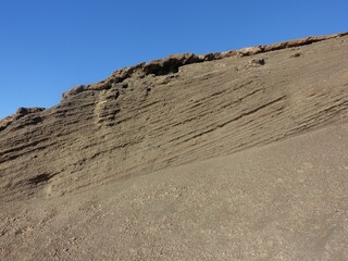 Hillside with sedimentary rock layers