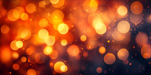 Obraz premium Golden Bokeh Lights on Dark Background
