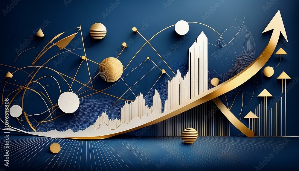 Aufkleber a conception business background with abstract shapes representing growth and expansion .