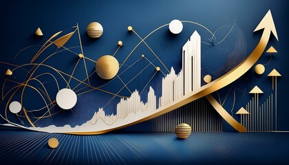 A conception business background with abstract shapes representing growth and expansion .