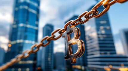 Naklejka premium Celebrate united states independence day with a vision of blockchain cities