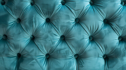 Fototapeta premium Turquoise upholstery with button tufting