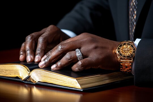 A person placing their hand on a Bible before testifying, symbolizing the oath of truth