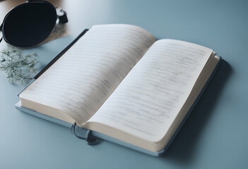 mock book table blue note