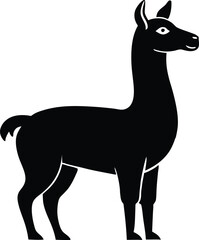 Obraz premium llama silhouette , animal silhouette alpaca Silhouette vector black