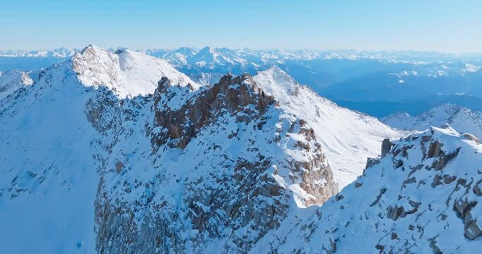 Aerial view of Dagu glacier snow mountain summit at Sichuan China