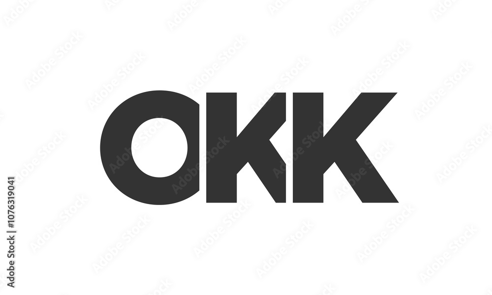 Poster okk logo design template with strong and modern bold text. initial based vector logotype featuring s