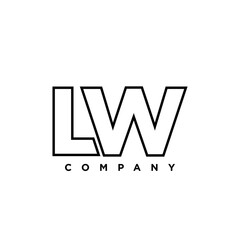 Letter L and W, LW logo design template. Minimal monogram initial based logotype.