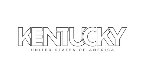 Kentucky, USA typography slogan design. America logo with graphic city lettering for print and web.