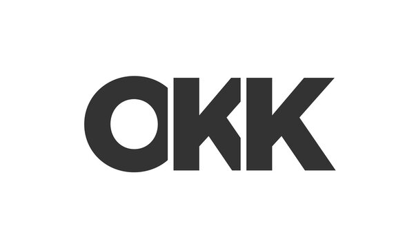 OKK logo design template with strong and modern bold text. Initial based vector logotype featuring simple and minimal typography. Trendy company identity.