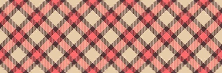 Creation fabric background plaid, wool seamless texture check. Refresh textile tartan vector pattern in red and light colors.