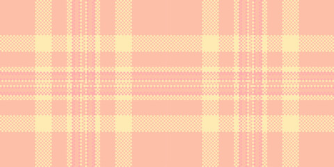 Graphic textile pattern seamless, chequered vector plaid fabric. Direct tartan background check texture in orange and light colors.