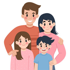 Illustration of a happy family portrait