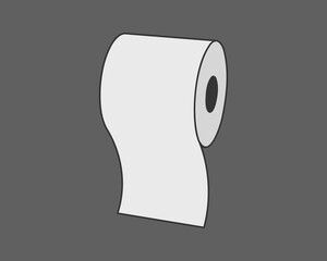 Toilet paper roll or tube icon design, template for wc. Bathroom hygiene icons, kitchen cleaning towel. Blank soft scroll product.
