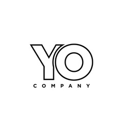 Letter Y and O, YO logo design template. Minimal monogram initial based logotype.