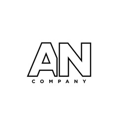 Letter A and N, AN logo design template. Minimal monogram initial based logotype.