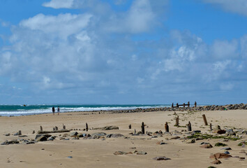 The beach at Crowe Point in Northe Devon on a beautiful summer day.