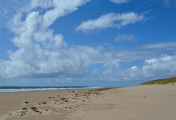 The beach at Crowe Point in North Devon on a beautiful summer day.