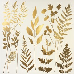 Gold Botanical Silhouettes*
