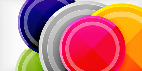 Fototapeta premium Abstract background - multicolored circles, trendy minimal geometric design, vector illustration