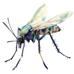 cute Mosquito watercolor clipart illustration isolated