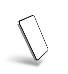 Smartphone mockup isolated on transparent background. 3D illustration