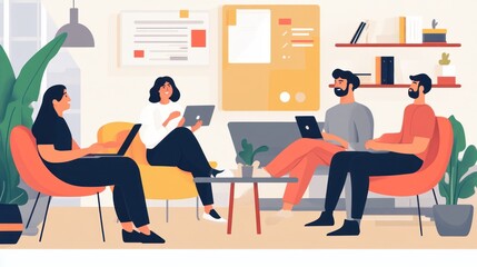 Teamwork and Collaboration in a Modern Office