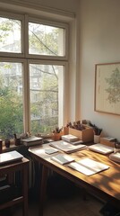 Minimalist workspace setup, Bright Workspace Setup in a Natural Room