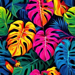 the AI Image Generator, seamless background with leaves