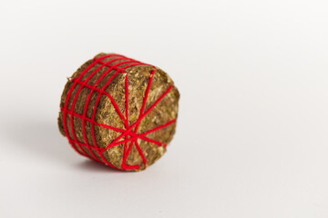 Thai Stick Cannabis marijuana on white background, Red thread Thai stick marijuana flower