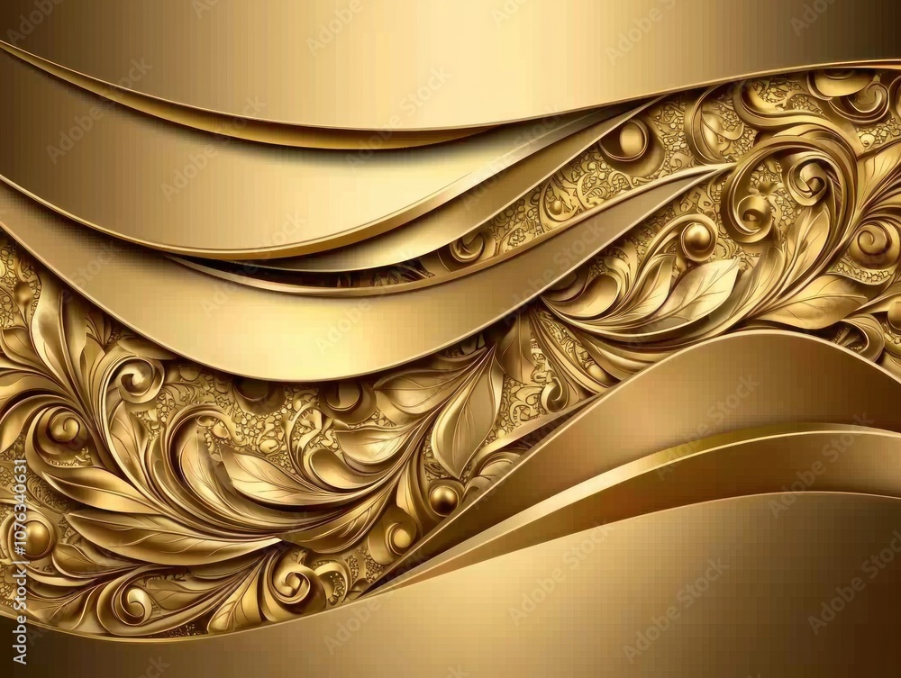 Aufkleber elegant gold waves create a luxurious and textured background for design projects