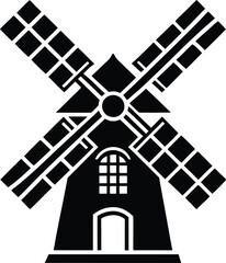 Windmill turbine silhouette vector turbine icon windmill icon