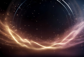 Obraz premium dark sound 3d pulse concept art wave big points particles abstract analysis three dimensional background circle rendering banner digital vibration