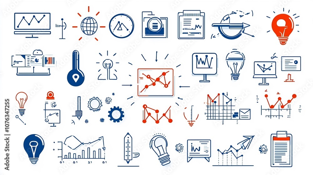 Poster Comprehensive Collection of 60 Thin Line Business Icons Representing Startup Analysis Teamwork and Creative Ideas  for Infographic UI UX Design Management and Technology Concepts