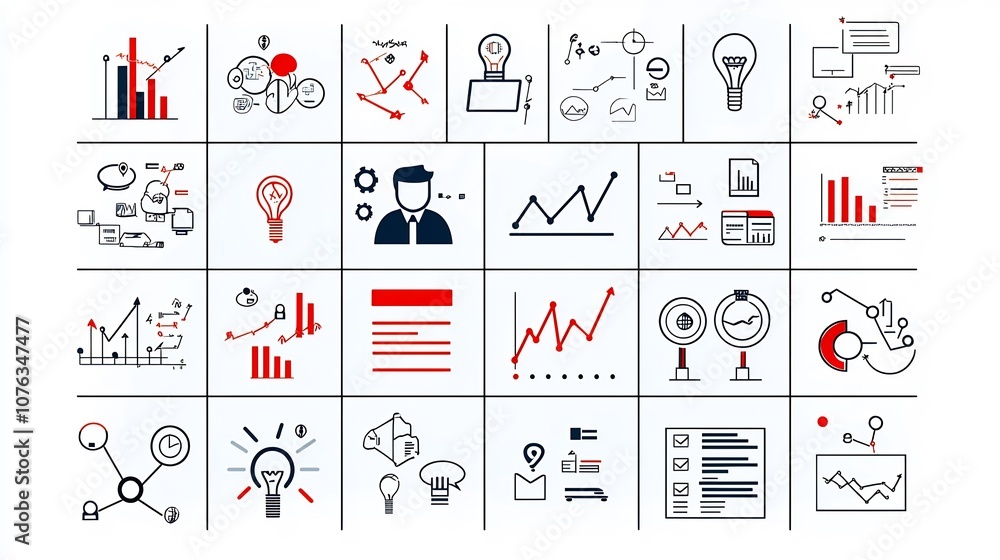 Aufkleber comprehensive set of 60 linear icons for business and corporate environments featuring leadership cu