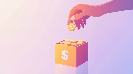 Coin House in glass jars and boxes, cartoon illustrations of donation events,generated with AI.