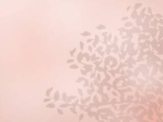 木の影がピンク色の壁に映る背景