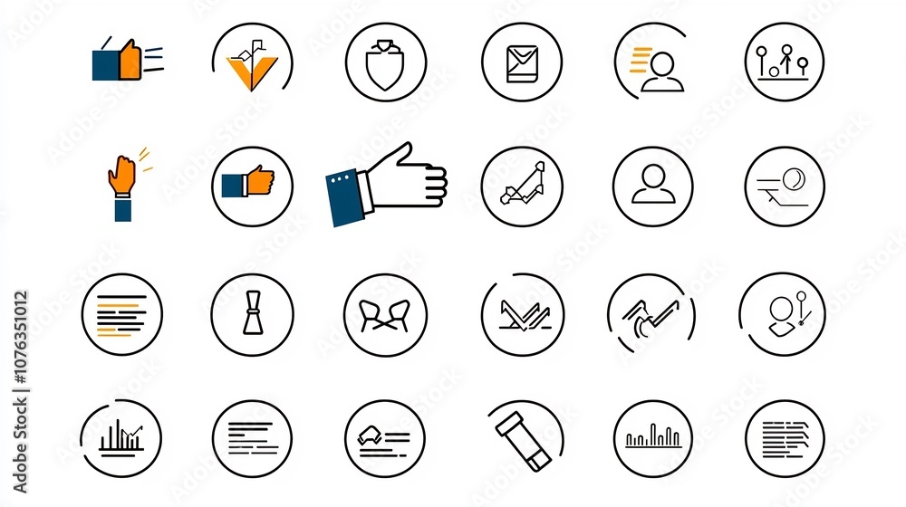 Poster Collaborative Business Partnership Symbolized by Handshake Icon Design  Clean Line Art Representing Teamwork Agreement Trust and Corporate Unity