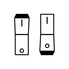On and off icon vector. Switch illustration sign. Toggle symbol. Slider logo.