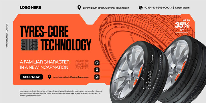 Futuristic poster on the theme of wheel sales