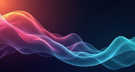 Periwinkle, marigold, plum, and teal hues form undulating lines over a dark background, creating a fluid, dreamlike abstract effect in Blender Cycles style.