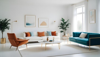 Fototapeta premium Photo interior modern design room 3d illustration