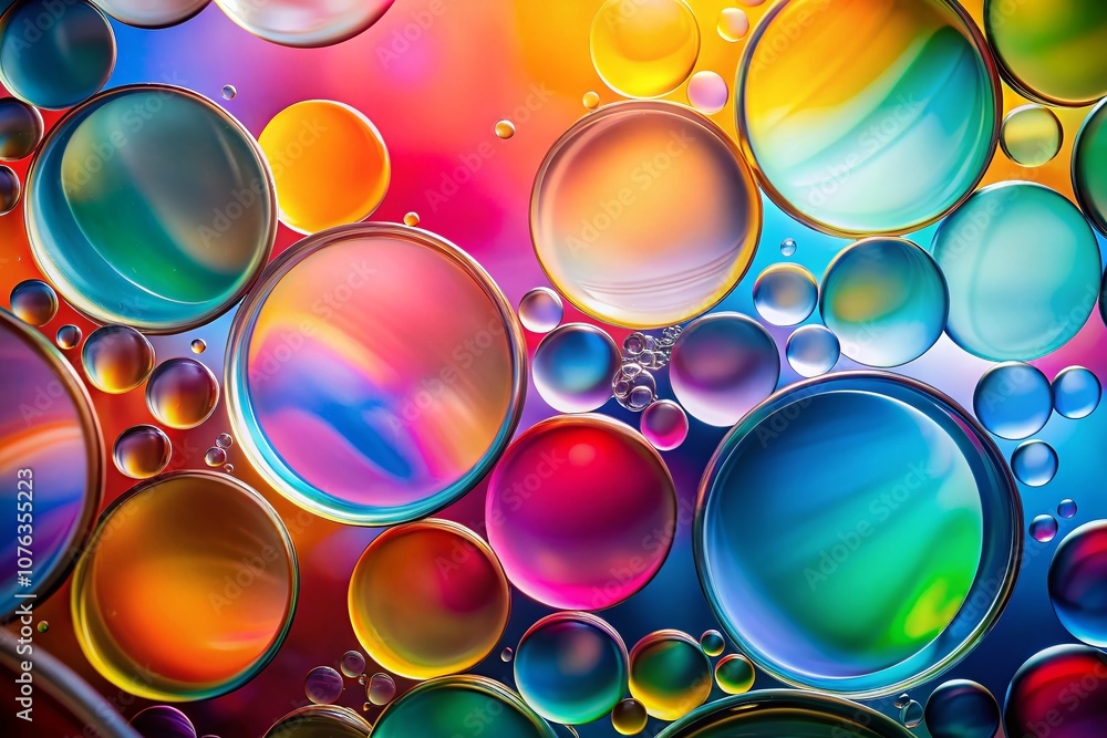 Poster abstract circles in motion: a captivating exploration of colorful shapes and patterns creating a dre