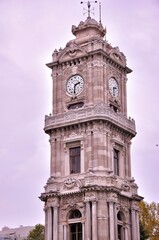 Dolmabahce Clock Tower in Istanbul, Turkey