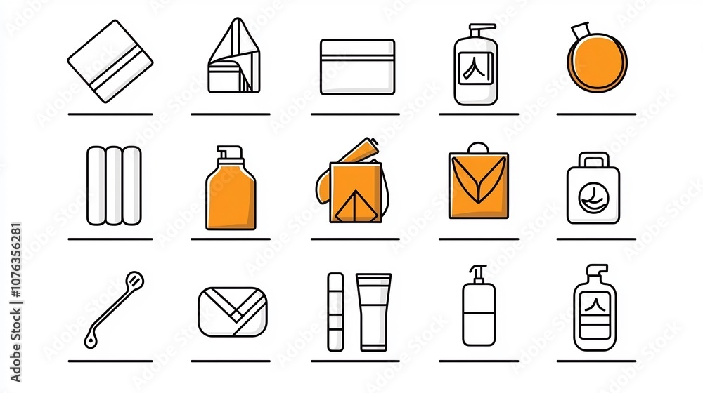 Poster outline icon set of 15 fabric features including fade resistance moisture wicking and antibacterial 
