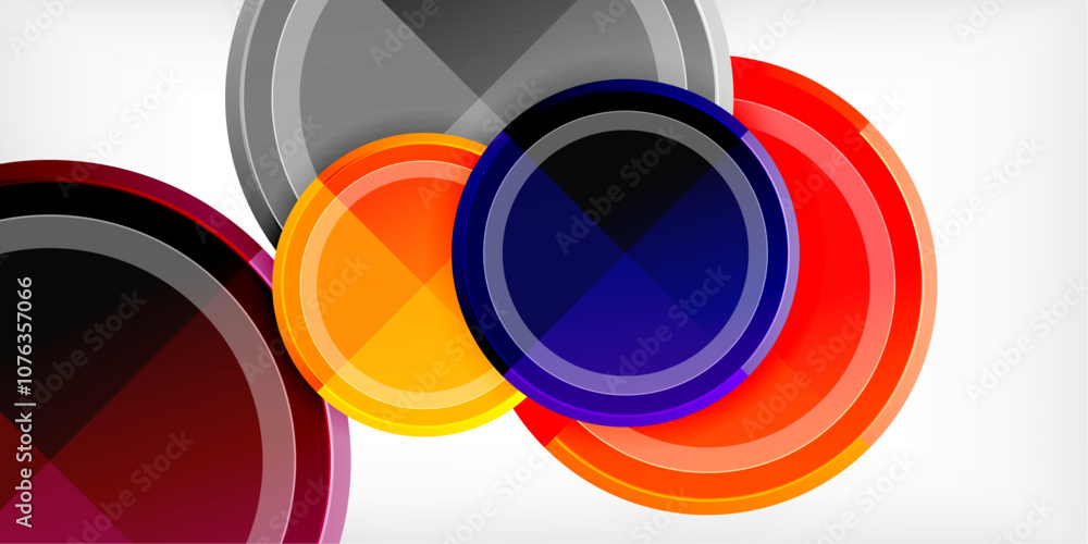 Poster Geometric design abstract background - circles