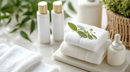 Wellness and Spa: spa accessories, candles, essential oils, and bath salts in a peaceful setting Generative AI