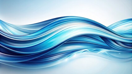 Fototapeta premium Elegant Wave Patterns in Blue and White on a Clean Background for Contemporary Art and Design Inspiration